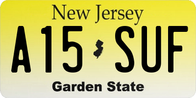 NJ license plate A15SUF