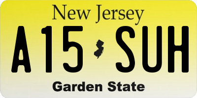 NJ license plate A15SUH