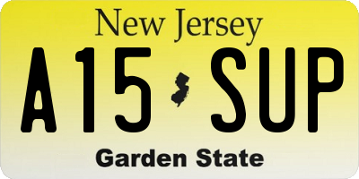 NJ license plate A15SUP
