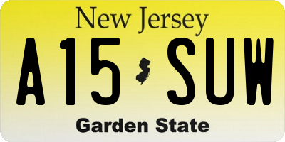 NJ license plate A15SUW