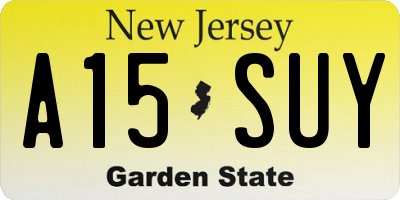 NJ license plate A15SUY