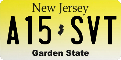 NJ license plate A15SVT