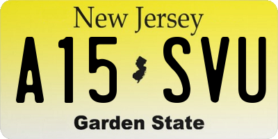 NJ license plate A15SVU