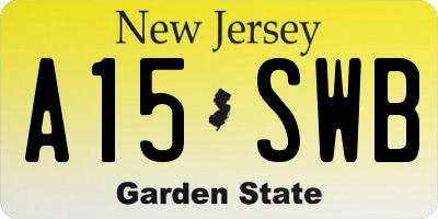 NJ license plate A15SWB