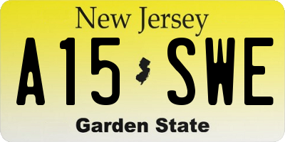 NJ license plate A15SWE