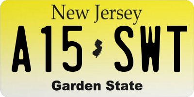 NJ license plate A15SWT