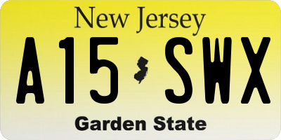 NJ license plate A15SWX