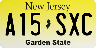 NJ license plate A15SXC
