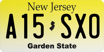 NJ license plate A15SXO
