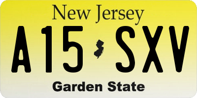 NJ license plate A15SXV