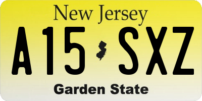 NJ license plate A15SXZ