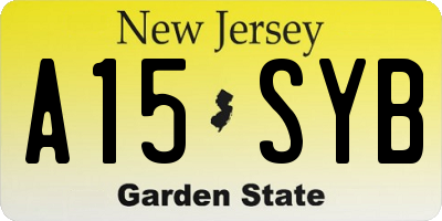 NJ license plate A15SYB