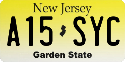 NJ license plate A15SYC