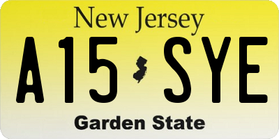 NJ license plate A15SYE