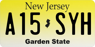 NJ license plate A15SYH