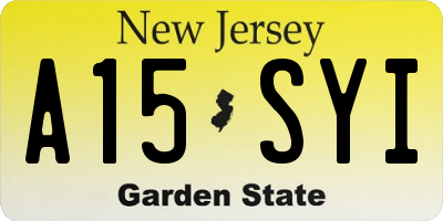 NJ license plate A15SYI