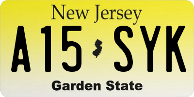 NJ license plate A15SYK