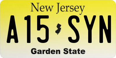 NJ license plate A15SYN