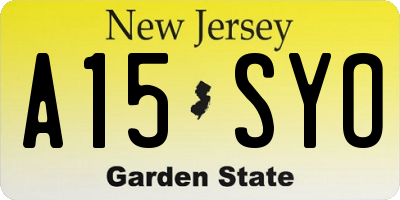 NJ license plate A15SYO
