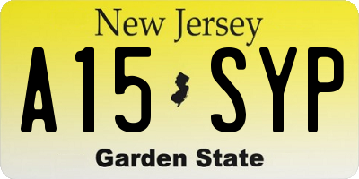 NJ license plate A15SYP