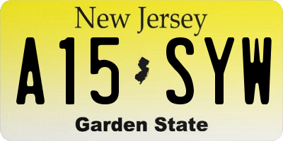 NJ license plate A15SYW