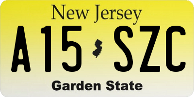 NJ license plate A15SZC