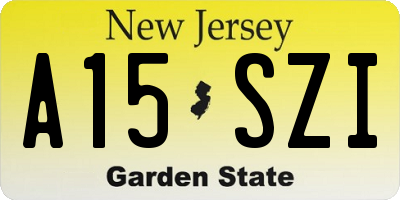 NJ license plate A15SZI
