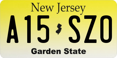 NJ license plate A15SZO