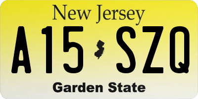 NJ license plate A15SZQ