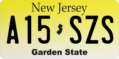 NJ license plate A15SZS