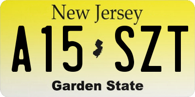 NJ license plate A15SZT