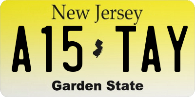 NJ license plate A15TAY