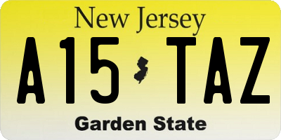 NJ license plate A15TAZ