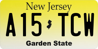 NJ license plate A15TCW