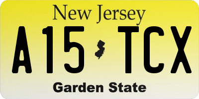 NJ license plate A15TCX