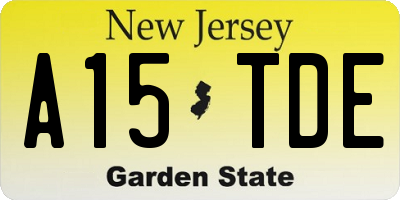 NJ license plate A15TDE