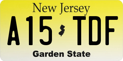 NJ license plate A15TDF