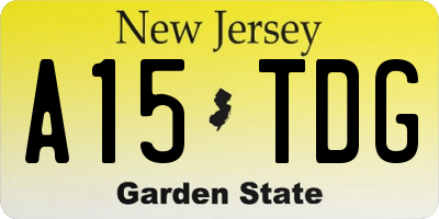 NJ license plate A15TDG