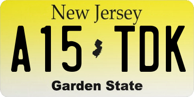 NJ license plate A15TDK