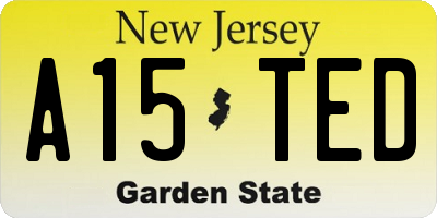 NJ license plate A15TED