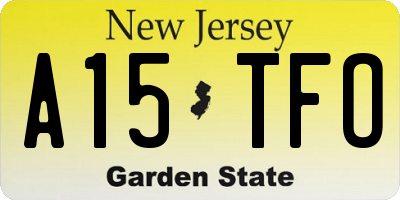 NJ license plate A15TFO