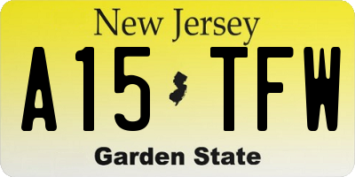 NJ license plate A15TFW