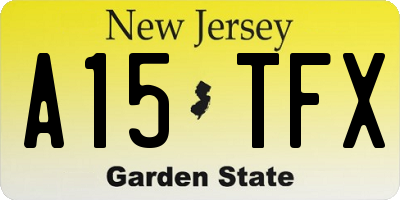 NJ license plate A15TFX
