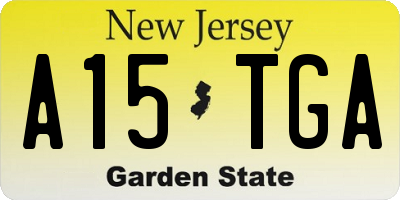 NJ license plate A15TGA