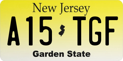NJ license plate A15TGF