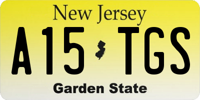 NJ license plate A15TGS