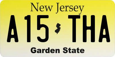 NJ license plate A15THA