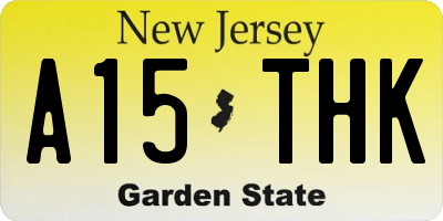 NJ license plate A15THK