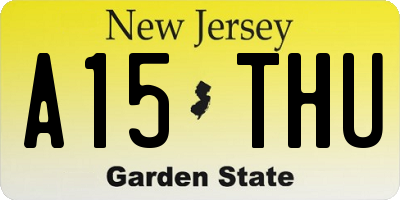 NJ license plate A15THU