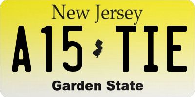 NJ license plate A15TIE